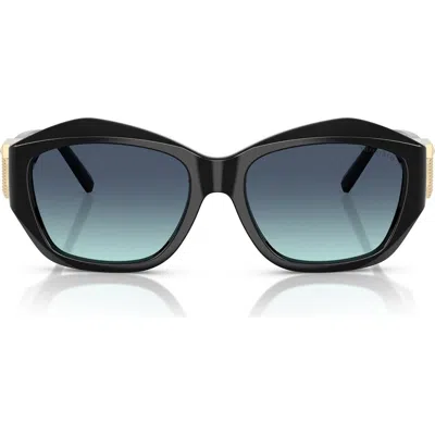 Tiffany & Co . 54mm Gradient Pillow Sunglasses In Black