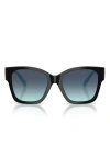 Tiffany & Co 54mm Gradient Polarized Square Sunglasses In Black