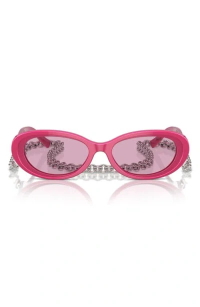 TIFFANY & CO TIFFANY & CO. 54MM OVAL SUNGLASSES WITH CHAIN