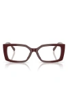 Tiffany & Co . 54mm Rectangular Optical Glasses In Burgundy