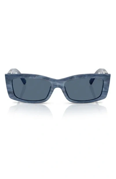 Tiffany & Co . 54mm Rectangular Sunglasses In Blue