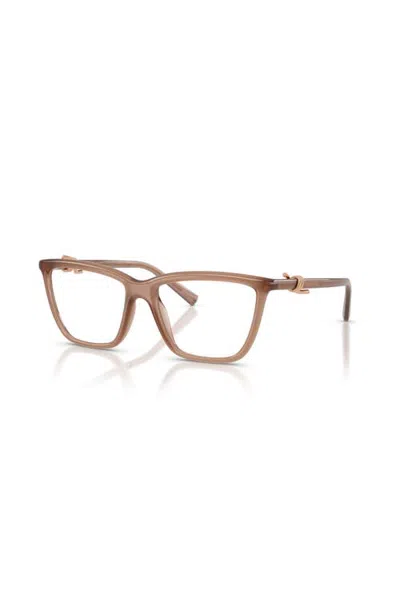 Tiffany & Co . 55mm Cat Eye Optical Glasses In Brown