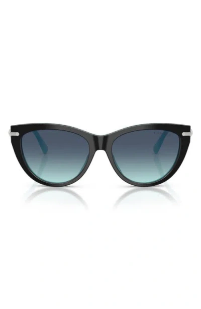 Tiffany & Co . 55mm Cat Eye Sunglasses In Blue