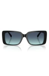 Tiffany & Co . 55mm Gradient Rectangular Sunglasses In Black