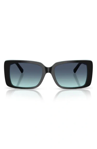 TIFFANY & CO TIFFANY & CO. 55MM GRADIENT RECTANGULAR SUNGLASSES