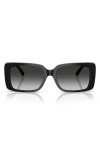 Tiffany & Co . 55mm Gradient Rectangular Sunglasses In Black