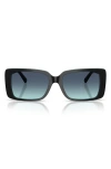 Tiffany & Co . 55mm Gradient Rectangular Sunglasses In Black
