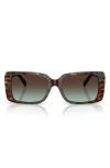 Tiffany & Co . 55mm Gradient Rectangular Sunglasses In Brown