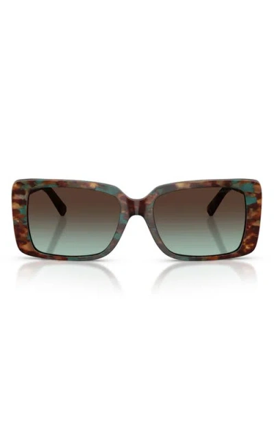 Tiffany & Co . 55mm Gradient Rectangular Sunglasses In Brown