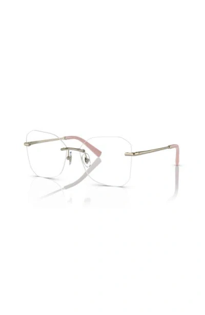 Tiffany & Co . 55mm Irregular Optical Glasses In Metallic