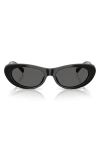 Tiffany & Co . 55mm Oval Sunglasses In Black