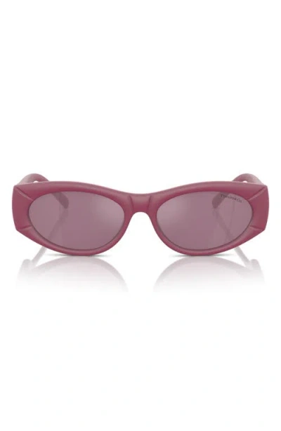 Tiffany & Co . 55mm Oval Sunglasses In Pink