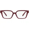 Tiffany & Co . 55mm Rectangular Optical Glasses In Burgundy