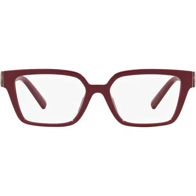Tiffany & Co . 55mm Rectangular Optical Glasses In Burgundy