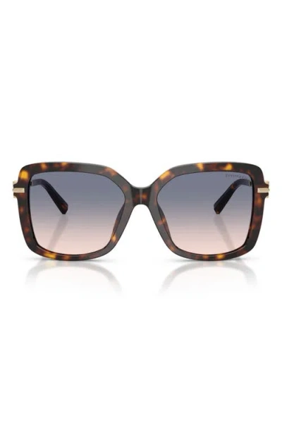 Tiffany & Co . 55mm Square Sunglasses In Brown