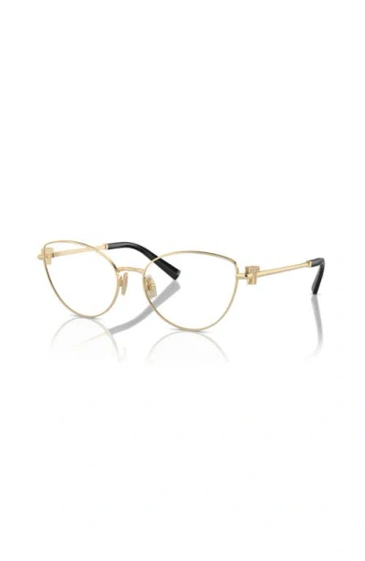 Tiffany & Co . 56mm Cat Eye Optical Glasses In Gold