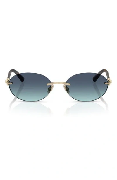 Tiffany & Co . 56mm Gradient Oval Sunglasses In Blue