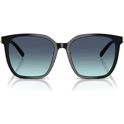 Tiffany & Co . 56mm Gradient Square Sunglasses In Black