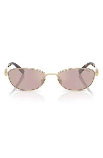 Tiffany & Co . 56mm Oval Sunglasses In Gold