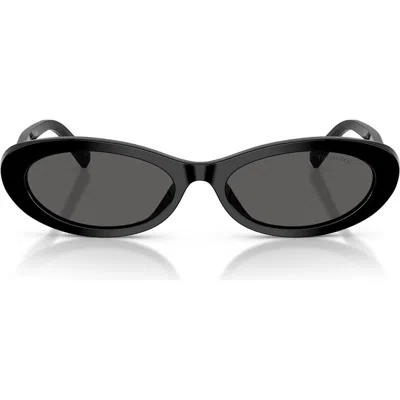 Tiffany & Co . 56mm Oval Sunglasses In Black