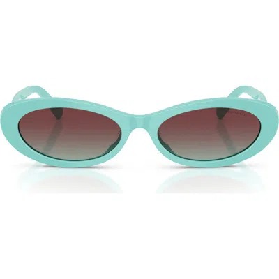 Tiffany & Co . 56mm Oval Sunglasses In Green