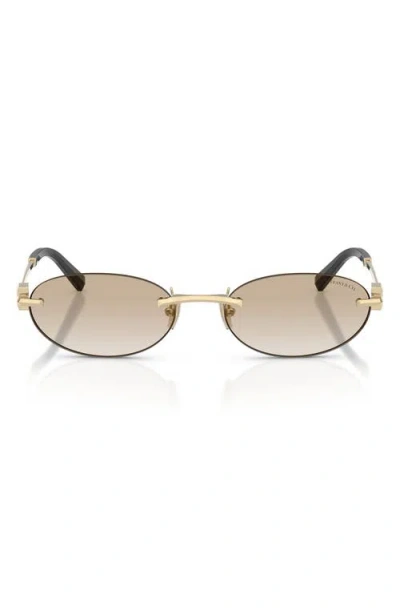 Tiffany & Co . 56mm Oval Sunglasses In Red