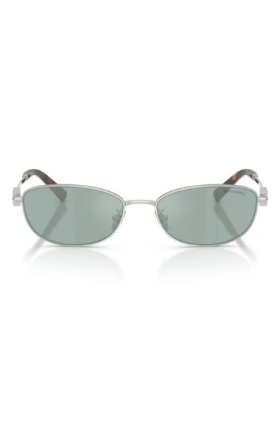 Tiffany & Co . 56mm Oval Sunglasses In Silver