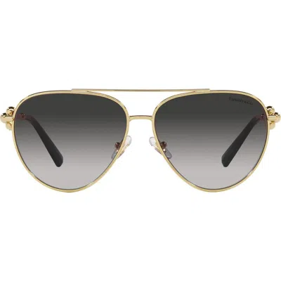 Tiffany & Co . 59mm Gradient Pilot Sunglasses In Gold