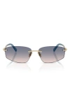 Tiffany & Co . 59mm Irregular Rectangular Sunglasses In Gold
