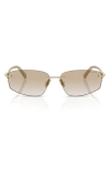 Tiffany & Co . 59mm Irregular Rectangular Sunglasses In Gold