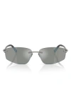 Tiffany & Co . 59mm Irregular Rectangular Sunglasses In Silver