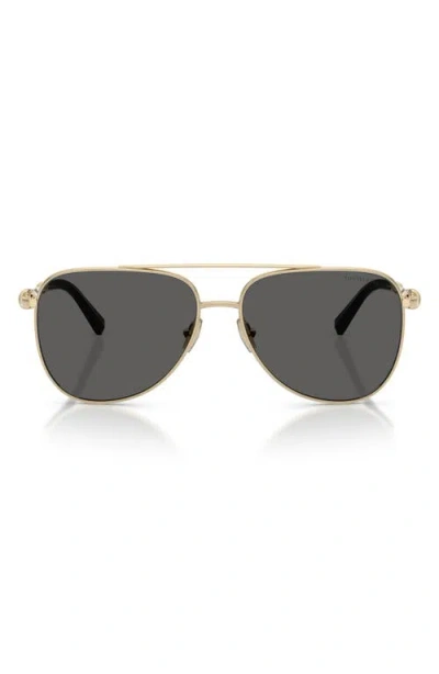 Tiffany & Co . 59mm Pilot Sunglasses In Brown