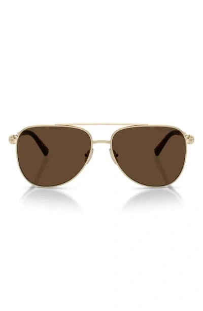 Tiffany & Co . 59mm Pilot Sunglasses In Gold