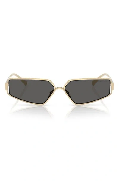 Tiffany & Co . 60mm Irregular Rectangular Sunglasses In Gold