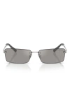 Tiffany & Co . 60mm Rectangular Sunglasses In Silver