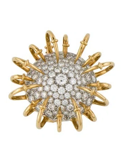 Pre-owned Tiffany & Co 6.40ctw Diamond Apollo Brooch In Multi
