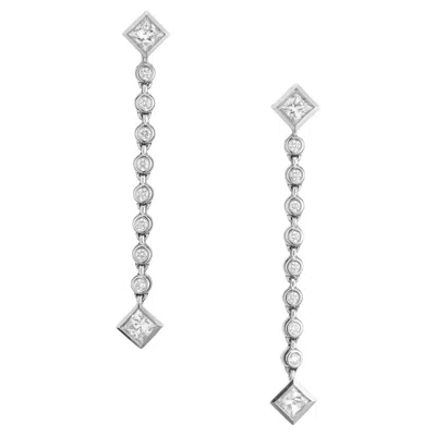 Pre-owned Tiffany & Co . .88 Carat Diamond Platinum Grace Drop Earrings In Multi