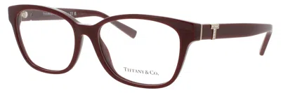 Tiffany & Co . Acetate Cat-eye Eyeglasses 55 In 8389 - Burgundy / Gold / Demo