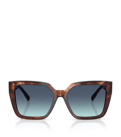 Tiffany & Co Acetate Square Tf4235 Sunglasses In Brown
