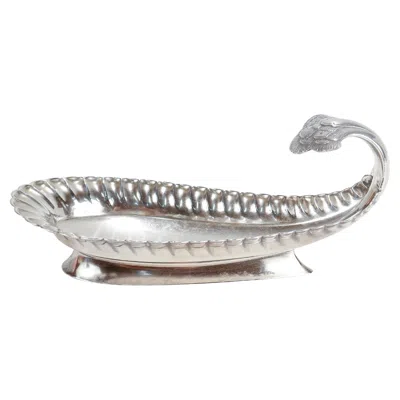 Pre-owned Tiffany & Co . Aesthetic Sterling Silver Stylized Peacock Tail Footed Bonbon Dish In Multi