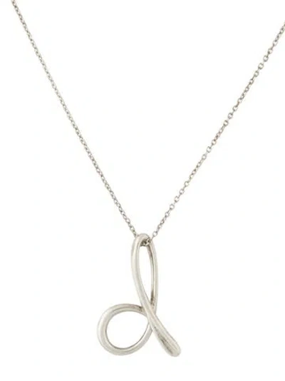 Pre-owned Tiffany & Co Alphabet Letter 'd' Pendant Necklace, 16" In Multi