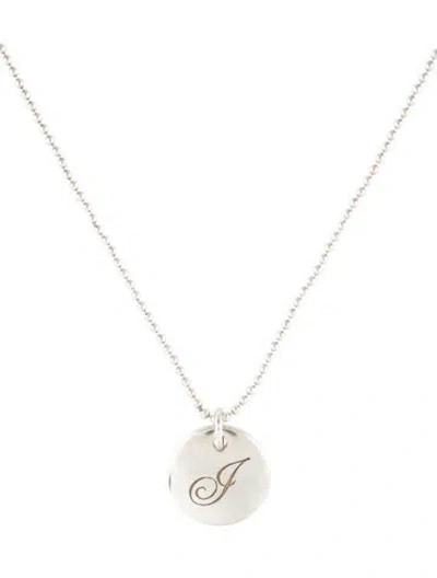 Pre-owned Tiffany & Co Alphabet Letter 'j' Pendant Necklace, 20" In Multicolor