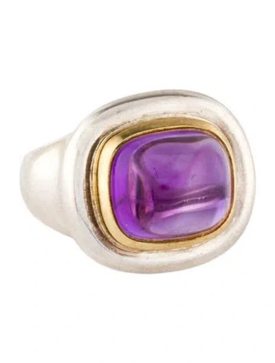 Pre-owned Tiffany & Co Amethyst Two-tone Cocktail Ring In Multi