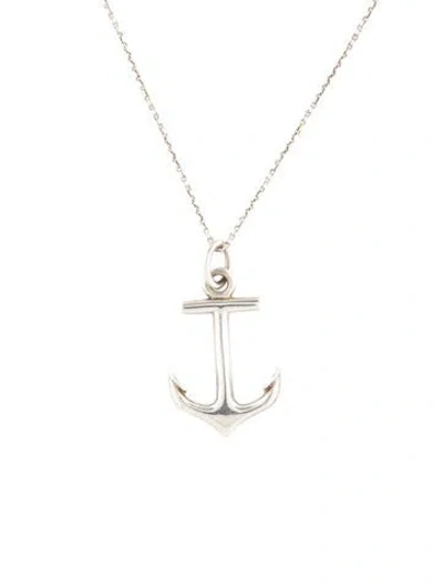 Pre-owned Tiffany & Co Anchor Pendant Necklace, 16" In Multi