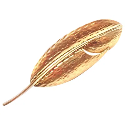 Pre-owned Tiffany & Co . Angela Cummings Yellow Gold Leaf Pin Brooch