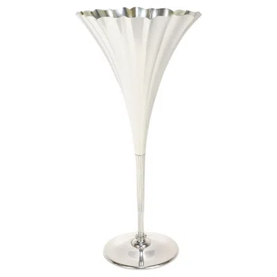 Pre-owned Tiffany & Co Antique 11" . Gilt Sterling Silver Floriform Trumpet Flower Vase