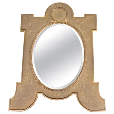 Pre-owned Tiffany & Co . Antique Art Deco Bronze Table Mirror In Gold