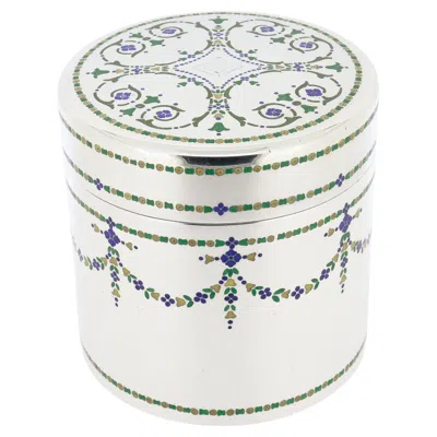 Pre-owned Tiffany & Co Antique Art Deco . Sterling Silver & Mosaic Enameled Box