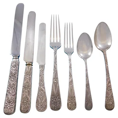 Pre-owned Tiffany & Co Antique Custom Engraved By Tiffany Sterling Silver Flatware Set Service 85 Pcs