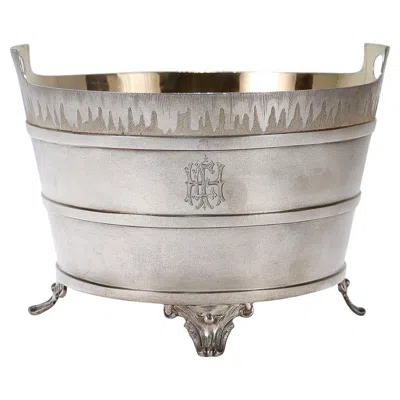 Pre-owned Tiffany & Co Antique Ford & Tupper Gilded Age Sterling Silver Barrel Form Ice Bucket / Cooler